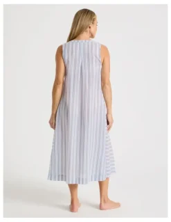 Regatta Woven Sleeveless Striped Long Nightie in Winter