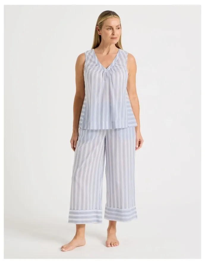 Regatta Woven Sleeveless Sleep Top in Winter Stripe