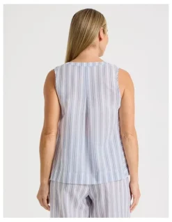 Regatta Woven Sleeveless Sleep Top in Winter Stripe