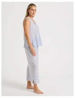 Regatta Woven Sleeveless Sleep Top in Winter Stripe
