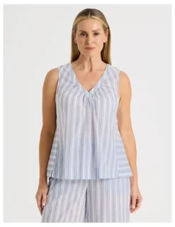 Regatta Woven Sleeveless Sleep Top in Winter Stripe