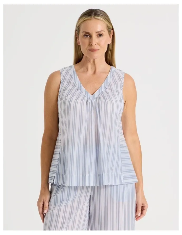 Regatta Woven Sleeveless Sleep Top in Winter Stripe