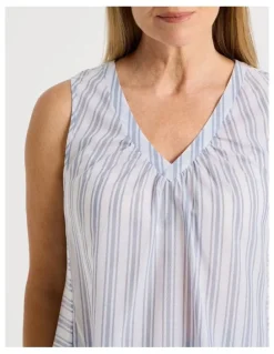 Regatta Woven Sleeveless Sleep Top in Winter Stripe