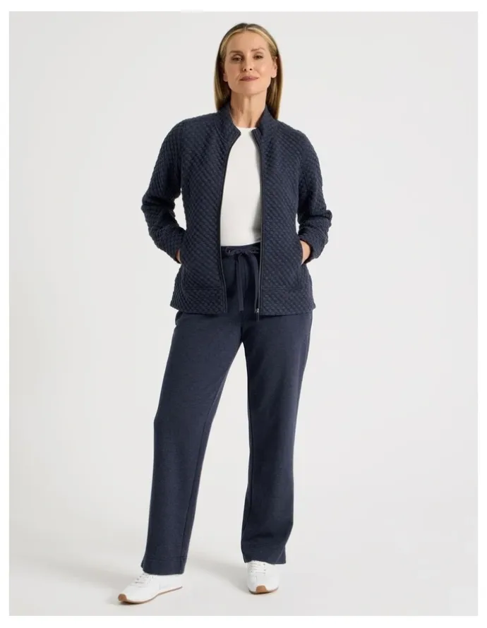 Regatta Zip Through Sweat Top With Princess Seams in Navy Marle