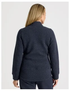 Regatta Zip Through Sweat Top With Princess Seams in Navy Marle