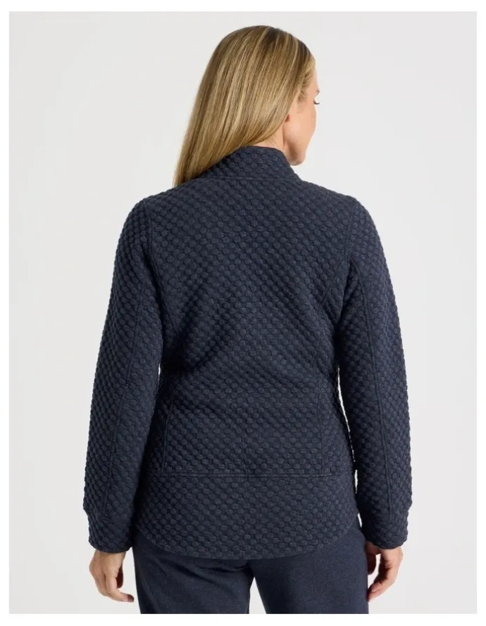 Regatta Zip Through Sweat Top With Princess Seams in Navy Marle