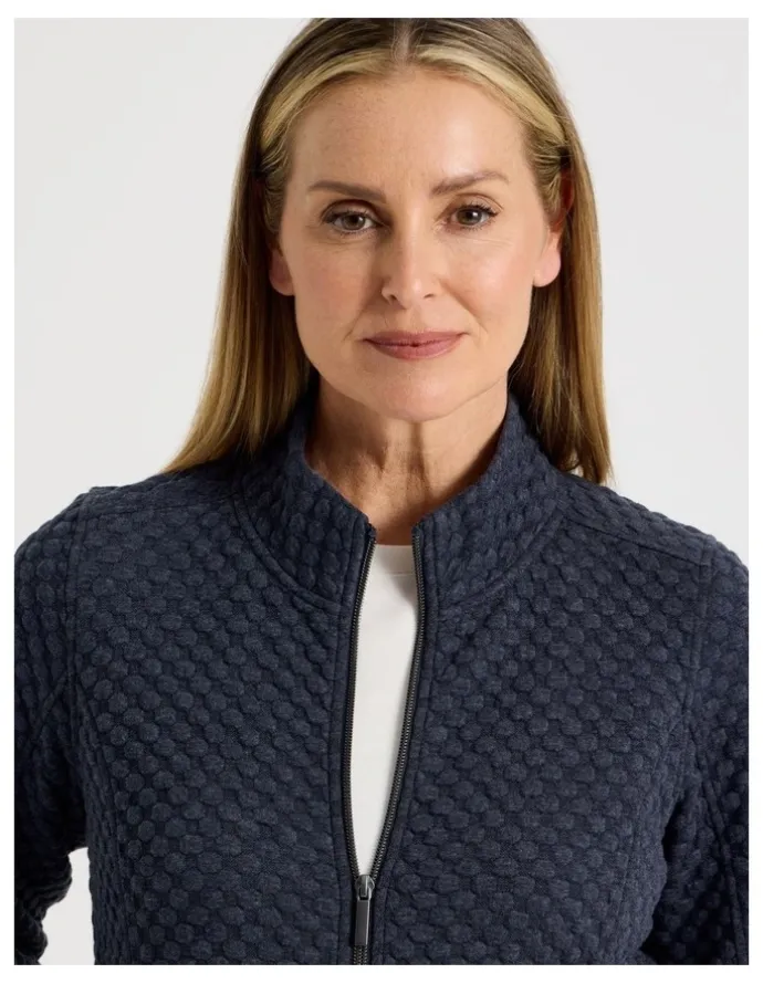 Regatta Zip Through Sweat Top With Princess Seams in Navy Marle