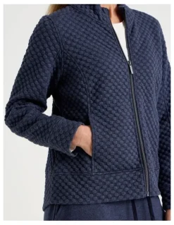 Regatta Zip Through Sweat Top With Princess Seams in Navy Marle