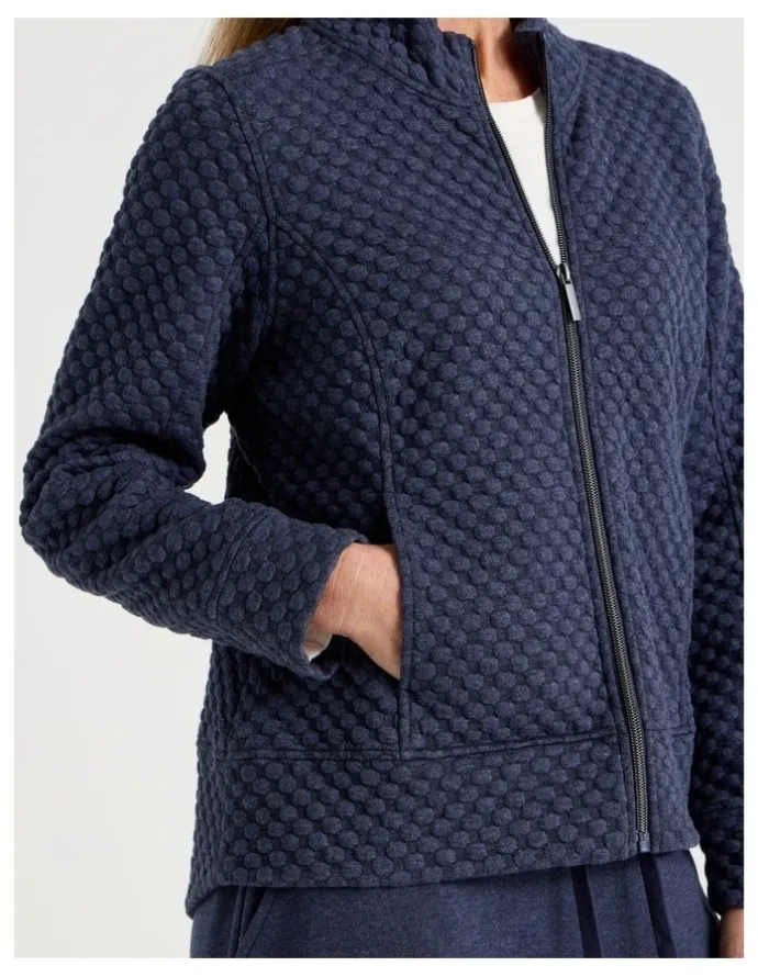 Regatta Zip Through Sweat Top With Princess Seams in Navy Marle