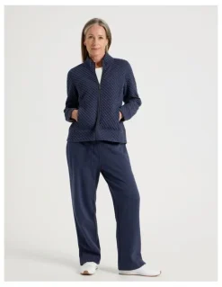 Regatta Zip Through Sweat Top With Princess Seams in Navy Marle