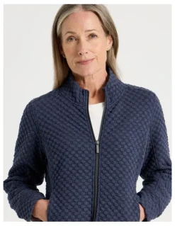 Regatta Zip Through Sweat Top With Princess Seams in Navy Marle