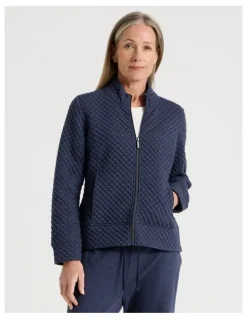 Regatta Zip Through Sweat Top With Princess Seams in Navy Marle