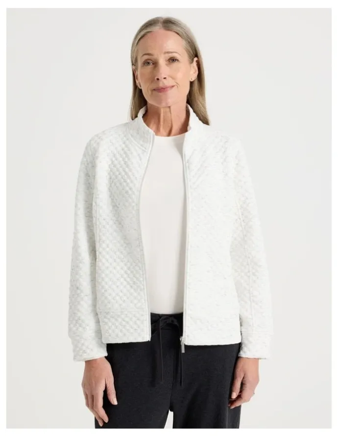 Regatta Zip Through Sweat Top With Princess Seams in Ivory