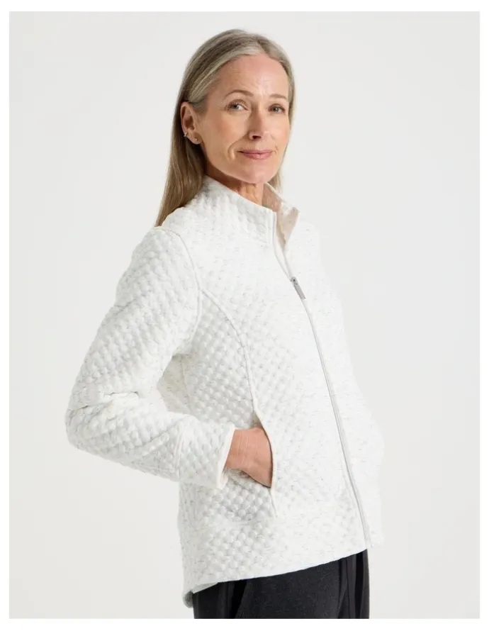 Regatta Zip Through Sweat Top With Princess Seams in Ivory