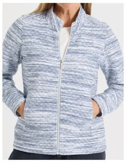 Regatta Zip Through Sweat Top With Princess Seams in Blue Spacedye