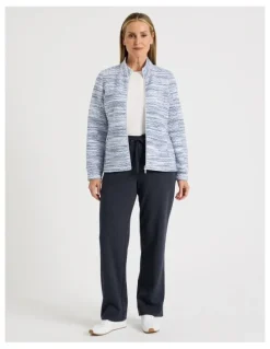Regatta Zip Through Sweat Top With Princess Seams in Blue Spacedye