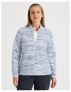 Regatta Zip Through Sweat Top With Princess Seams in Blue Spacedye