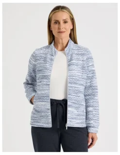 Regatta Zip Through Sweat Top With Princess Seams in Blue Spacedye