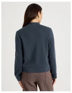 Regatta Zip Up Knitted Jacket With Collar in Carbon Blue