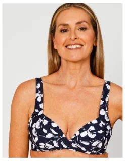 Regatta Riviera Alice Bikini Top in Navy Floral Print