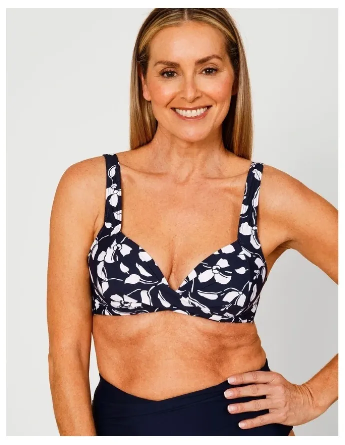 Regatta Riviera Alice Bikini Top in Navy Floral Print