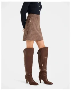 Review Bergman Check Skirt in Brown