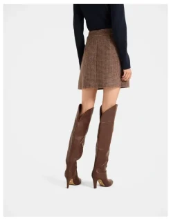 Review Bergman Check Skirt in Brown