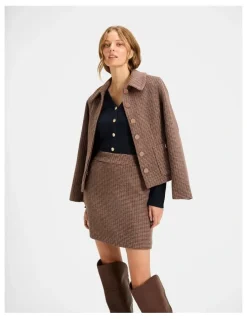 Review Bergman Check Skirt in Brown