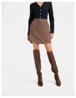 Review Bergman Check Skirt in Brown