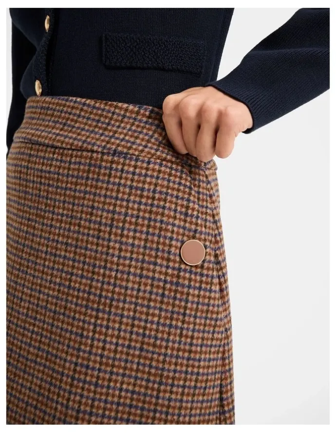 Review Bergman Check Skirt in Brown