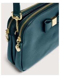 Review Bow Cross Body Bag in Dark Emerald