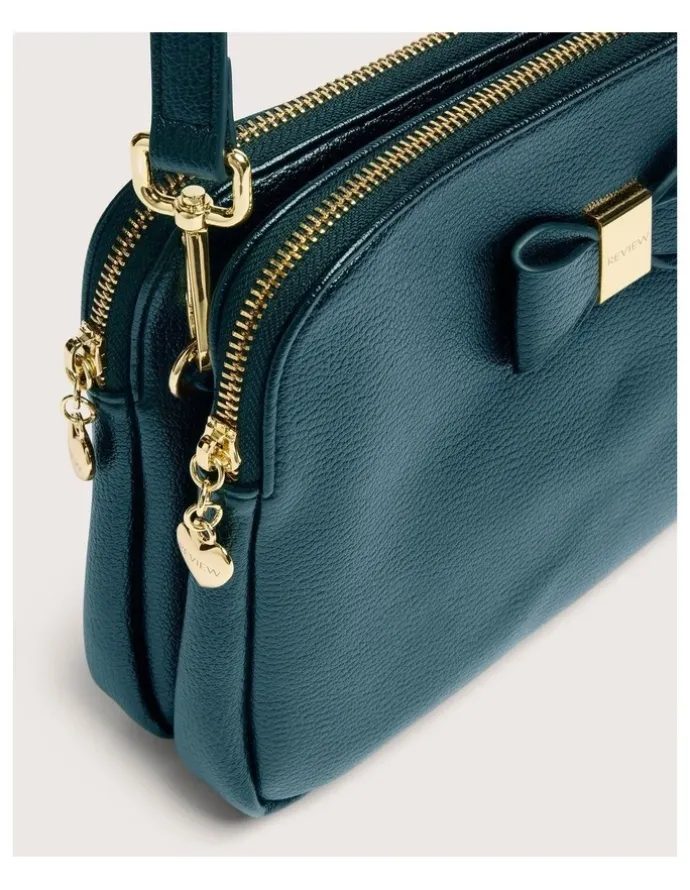 Review Bow Cross Body Bag in Dark Emerald
