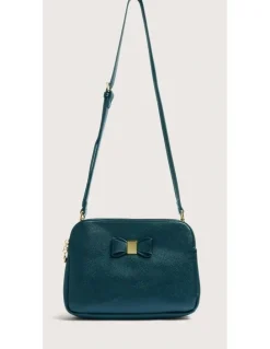 Review Bow Cross Body Bag in Dark Emerald