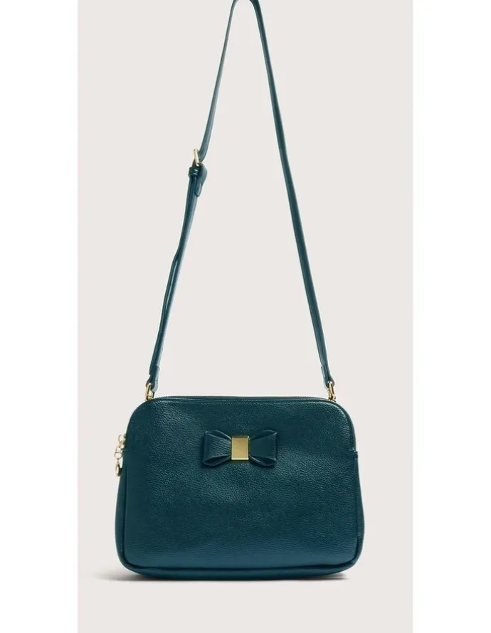 Review Bow Cross Body Bag in Dark Emerald