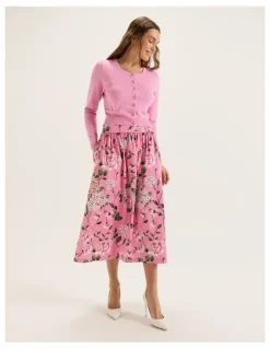 Review Camellia Midi Skirt in Pink