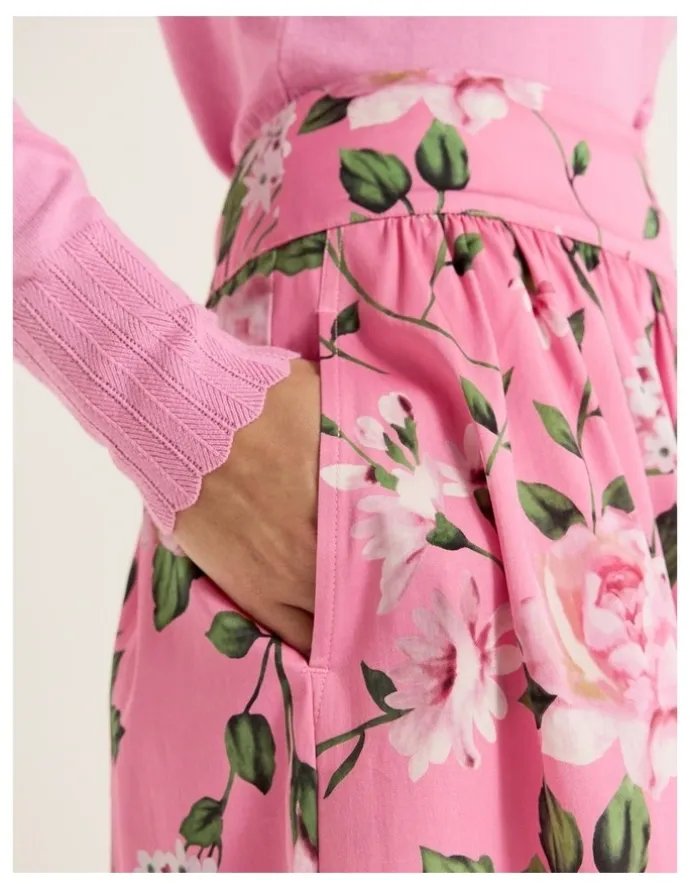Review Camellia Midi Skirt in Pink