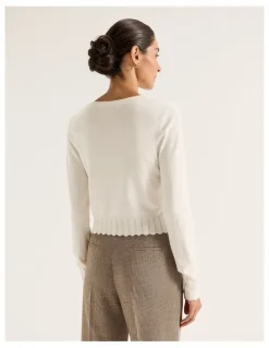 Review Cassia Cardigan in Ivory