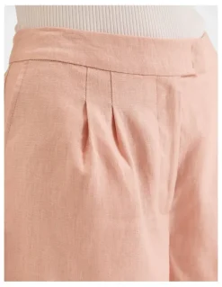 Review Celine Linen Shorts in Sunset Rose