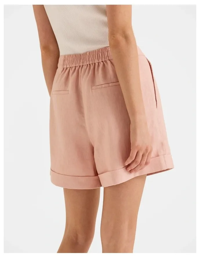 Review Celine Linen Shorts in Sunset Rose