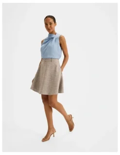 Review Devon Check Mini Skirt in Grey