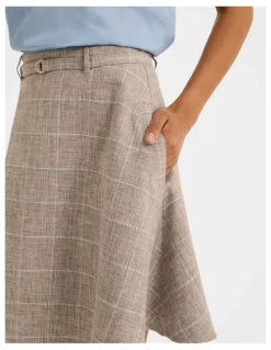 Review Devon Check Mini Skirt in Grey