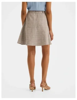 Review Devon Check Mini Skirt in Grey