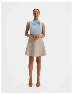 Review Devon Check Mini Skirt in Grey