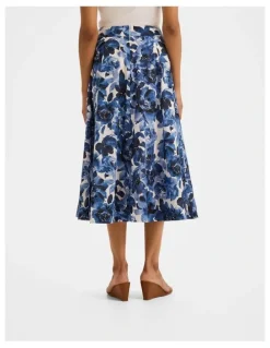 Review Elizabeth Floral Midi Skirt in Ivory