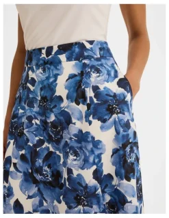 Review Elizabeth Floral Midi Skirt in Ivory