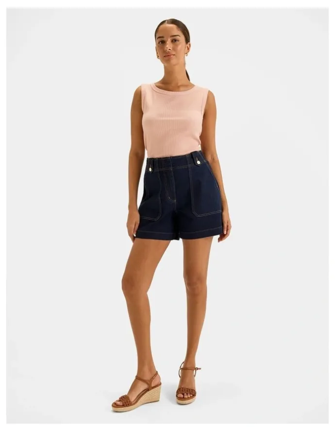 Review Farrah Denim Shorts in Indigo