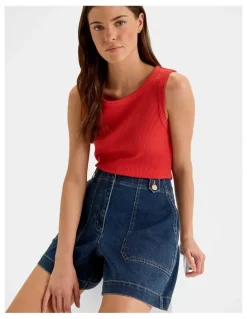 Review Farrah Denim Shorts in Blue Rinse