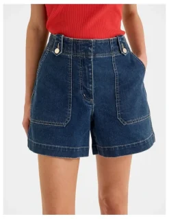 Review Farrah Denim Shorts in Blue Rinse