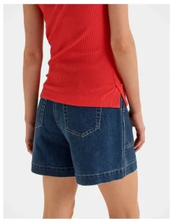 Review Farrah Denim Shorts in Blue Rinse