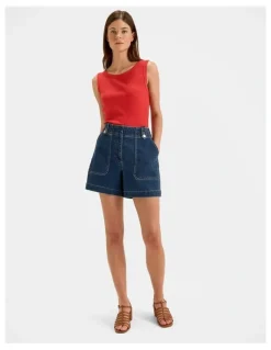 Review Farrah Denim Shorts in Blue Rinse